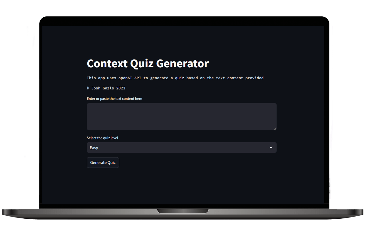 context quiz generator